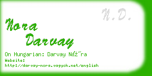 nora darvay business card